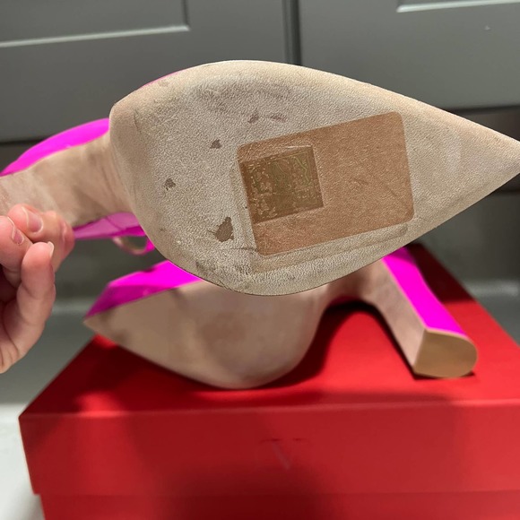 New Valentino Garavani Tan-Go Platform Pump Pink Patent Leather Sz 38.5 / 8.5 US - Picture 11 of 16